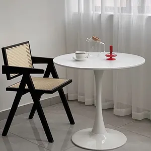 Demir bacaklar ahşap yemek masası basit ucuz restoran Cafe açık siyah beyaz çay masası küçük yuvarlak yemek masası