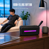 Tragbarer V5.3 10W Kabelloser Musik-Lautsprecher mit Ultra-Tiefbass, Wiederaufladbar, USB-Ladefunktion, Plastikgehäuse, Eingebautes Mikrofon