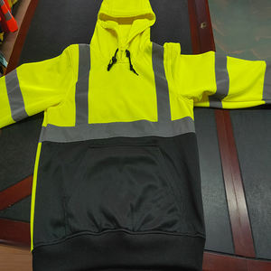 Giacca di sicurezza da uomo con Logo personalizzabile con cappuccio ad alta visibilità felpa singola felpa riflettente giacca da lavoro - Product Image 4