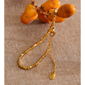 JINYOU 4188 Bracciale Premium in Acciaio Inossidabile Placcato Oro con Perline Quadrate per <span class=keywords><strong>Gioielli</strong></span> Personalizzati di Alta Qualità - Product Image 4
