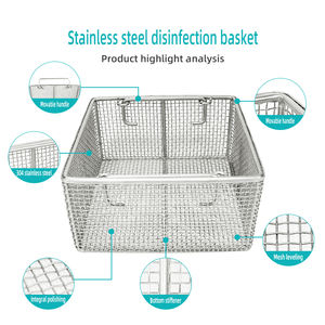 Cestello 304 316 in maglia intrecciata in acciaio inossidabile per attrezzatura industriale armadietto dispensa pulizia rete metallica cestello - Product Image 2