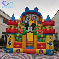 Toboggan gonflable géant de dessin animé, château gonflable pour enfants, toboggan de maison, château gonflable commercial, toboggan de parc d'attractions pour adultes