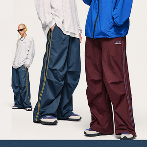 <span class=keywords><strong>Pantaloni</strong></span> da <span class=keywords><strong>paracadute</strong></span> Vintage impilati in Nylon medio <span class=keywords><strong>pantaloni</strong></span> sportivi a gamba larga <span class=keywords><strong>pantaloni</strong></span> da strada da uomo frangivento - Product Image 2