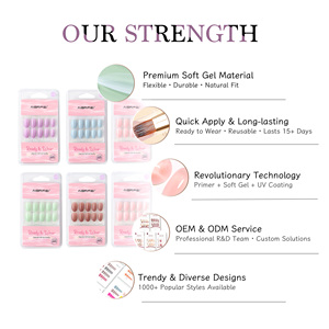 AIERFEI 30 pièces <span class=keywords><strong>lilas</strong></span> violet ovale faux ongles doux violet clair couleur unie <span class=keywords><strong>Gel</strong></span> doux presse sur les ongles en gros pour le commerce de détail - Product Image 5