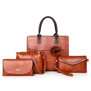 Usine en stock en gros personnalisé élégance beau dames en cuir <span class=keywords><strong>noir</strong></span> sacs à main ensembles 3 en 1 sacs à main pour les femmes - Product Image 2