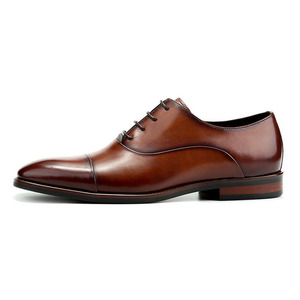 Oxford Lace-up Embroidered Toe Men's Casual Business Formal Wedding Shoes Genuine Leather Upper Anti-Slip Rubber <b>Insole</b> All - Product Image 6