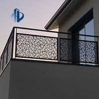Barrières et écrans d'intimité en alliage d'aluminium découpés au laser de style moderne, adaptés aux balcons de villas