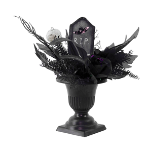 Decorazioni da Tavolo per Halloween Nere di ER Factory, Fiori Artificiali per Interni, Decorazioni con Scheletri e Lapidi - Product Image 3