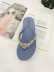 Yaz kadın kırmızı Flip flop kabuk Rhinestones ile hafif moda trendi kişiselleştirilmiş ucuz toptan plaj terlik için - Product Image 2