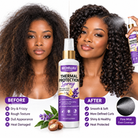 Spray protecteur thermique à l'huile de coco pour cheveux, marque privée - Protecteur thermique sans parabène ni colorant, format voyage, kit de produits de soin capillaire