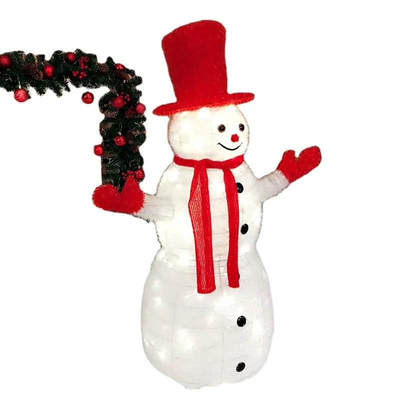 الرجل الحديدي لثلج عيد الميلاد مزود بإضاءة Led, الرجل الحديدي لثلج الزينة الخارجية ، الرجل الحديدي لثلج عيد الميلاد المضيء