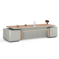 Bureau de direction moderne de luxe en forme de L, table créative pour PDG, mobilier de bureau haut de gamme pour manager, poste de travail avec rangement