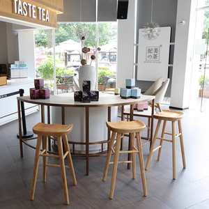 <span class=keywords><strong>Sgabello</strong></span> da Bar Moderno Minimalista Nordico con Gambe Alte in Legno Massello per Isola Cucina Casa Hotel Sala da Pranzo Soggiorno - Product Image 4