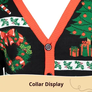 2024 Custom <strong>Christmas</strong> Knitted Cardigan V-neck <strong>Family</strong> Santa Knitwear Wholesale Ugly <strong>Christmas</strong> Sweater <strong>Jumper</strong> - Product Image 2