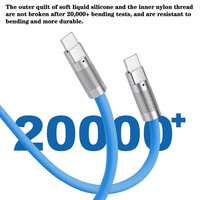 Câble usb métallique en alliage de zinc de haute qualité 120w 6A à charge rapide type-C pour ordinateur portable et téléphone
