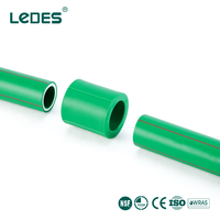 Raccord égal PPR 25 mm certifié CE ISO Ledes, connecteur PPR vert, raccord de tuyauterie de plomberie à fusion à chaud