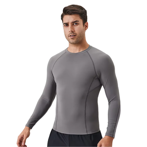 <span class=keywords><strong>HAGO</strong></span> Hombres Transpirable Secado rápido Deportes Fitness Top Manga larga Camisas comprimidas Camiseta personalizada Logo - Product Image 1