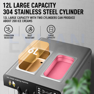 Machine à glace molle commerciale automatique en acier inoxydable 3 saveurs pour restaurants et traiteurs - Product Image 5