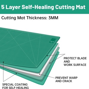 Tapis de couture auto-cicatrisant de haute qualité, densité améliorée, 24" x 36", pour projets d'artisanat, taille réelle 24" x 36", A1, vert - Product Image 2