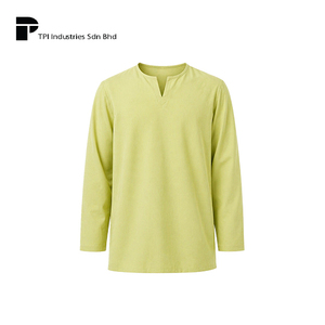 ผู้ผลิตเสื้อเชิ้ตผู้ชายสไตล์ดั้งเดิมของมาเลเซีย สีเขียวมะนาว ทรงสมาร์ทฟิต แขนสั้นลำลอง รับผลิตแบบ OEM เสื้อผ้าผู้ชายสไตล์โมเดิร์น - Product Image 1