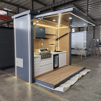 Cuisine extérieure modulaire en aluminium pour jardin, patio, villa, fête, barbecue, station de cuisson avec évier et grill