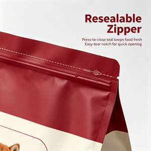 Sachet d'emballage alimentaire pour animaux de compagnie imprimé sur mesure, refermable, autoportant, pour aliments pour chiens, ingrédients naturels, sachet plastique autoportant - Product Image 4