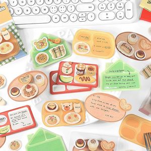 Note adesive carine serie pranzo a tema cibo Kawaii piccolo blocco Note per appunti per ufficio forniture per ragazze ragazzi donne - Product Image 2