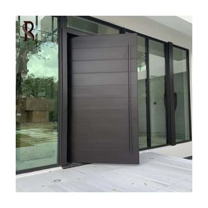 Rising OEM Puerta de pivote de diseño contemporáneo Puerta de aluminio fundido Exterior de Seguridad americana para entrada delantera de villas y casas - Product Image 3