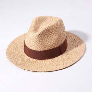 Sombrero Panamá de Paja al por Mayor, Sombrero Fedora de Paja Natural de Ala Ancha para Hombre, Sombrero de Sol para Playa de Verano - Product Image 6