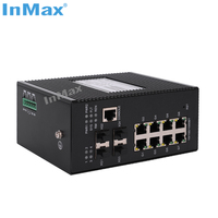 Commutateur de réseau industriel 10G PoE 4X10G SFP + et 8x10/100/1000 ports BaseT(X) commutateur ethernet industriel géré