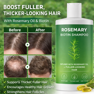 Champú Voluminizador con Biotina y Romero para Cabello Rizado, Fórmula Vegana Engrosadora, Vitaminas B, Aceite de Árbol de Té, <span class=keywords><strong>Sin</strong></span> Sulfatos ni <span class=keywords><strong>Siliconas</strong></span>, para el Crecimiento - Product Image 5