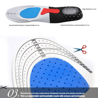 Semelles orthopédiques ergonomiques amortissantes pour le sport avec coussinet de talon en gel EVA lavable pour protéger le talon et soulager la fasciite plantaire
