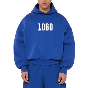 <b>Mens</b> Oversized <b>Pullover</b> Hoodie Custom Logo Knitted Hooded Sweatshirt Winter Streetwear - Product Image 2