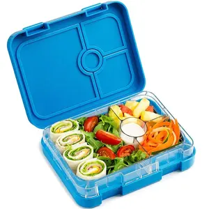 New coming BPA Free 5 Compartment Bento Lunch Box Container with Spoon & Fork