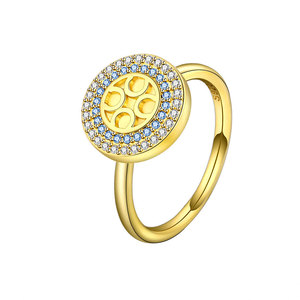 Anillo <span class=keywords><strong>de</strong></span> extremo abierto <span class=keywords><strong>de</strong></span> circonita azul y blanca Nicho Minimalista Spinning Anti <span class=keywords><strong>Ansiedad</strong></span> Anillos <span class=keywords><strong>de</strong></span> mujer - Product Image 6