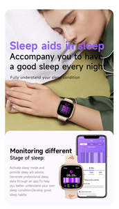 Montre connectée HT31 1,72 pouces pour femmes et couples, bracelet de sport extérieur IP67 avec lampe torche, suivi du sommeil, design carré tendance - Product Image 4
