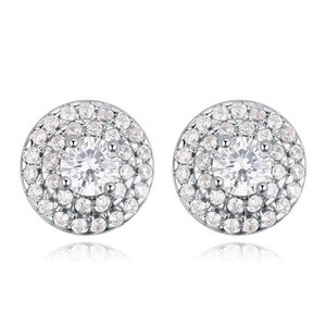 Eleganti orecchini a lobo scintillanti da donna, stile pavé, gioielli alla moda per feste - Product Image 1