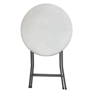 <span class=keywords><strong>Table</strong></span> de bar ronde en plastique blanc pliable avec cadre en <span class=keywords><strong>fer</strong></span> pour fête en plein air - Product Image 3