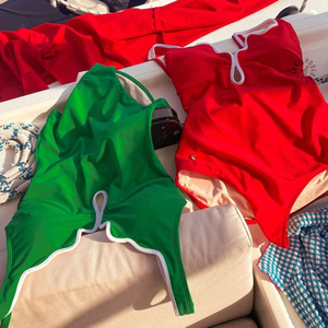 Super Pretty Red Green Sexy Cute Style Bikini de una pieza Nueva moda Traje de baño Beach Holiday Beachwear - Product Image 4