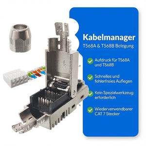 Connecteur Ethernet RJ45 blindé STP en alliage de zinc, 8 broches, montage sur panneau, sans outil, Cat8, prise modulaire sans micro-ondes ni outil - Product Image 4