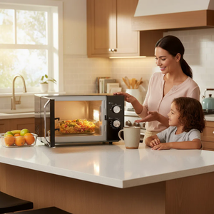 Nuevo Horno Microondas de Acero Inoxidable de 20L, Voltaje Global 110-240V, 700W, 5 Niveles de Potencia, Plato Giratorio Grande de 255mm, Temporizador de 35 Minutos - Product Image 5