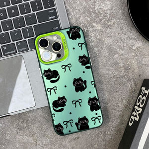 Coque de téléphone en TPU adaptée pour IPhone11 12 13 1415 16 <span class=keywords><strong>petit</strong></span> <span class=keywords><strong>chat</strong></span> <span class=keywords><strong>noir</strong></span> mignon coque argentée colorée coque de téléphone - Product Image 4