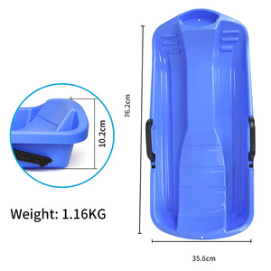 Children's <b>Snow</b> <b>Sled</b> with Pull Rope Handrails Low Temperature Resistant PE 76.2x35.6cm Durable Outdoor Toy for Freestyle Skiing - Product Image 1