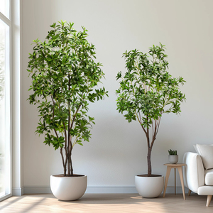 Plante artificielle Daphné L-199 en plastique grand format pour intérieur, aménagement paysager, verdure réaliste, <span class=keywords><strong>arbre</strong></span> à fleurs suspendu en forme de cloche, en pot - Product Image 1