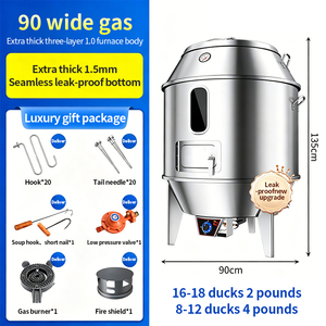 Four à rôtir commercial multifuel (gaz, électrique, charbon de bois) pour canard à la peking, à rotation automatique, en acier inoxydable, pour la restauration et la vente en gros - Product Image 2