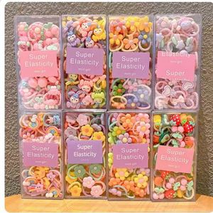 20 buah/kotak kualitas tinggi ikat rambut anak-anak elastis Resin buah kartun ikat kepala bayi dengan manis karet gelang aksesoris rambut - Product Image 3