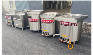 工厂销售的大型商用不锈钢电炖锅和燃气灶，用于煮汤 - Product Image 4