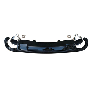 Difusor Trasero Negro Brillante para <span class=keywords><strong>Coche</strong></span> A4 B9, Estilo RS4, Divisor de Parachoques Trasero con Puntas de Escape para Audi A4 S4 B9 2017 2018 2019 - Product Image 2