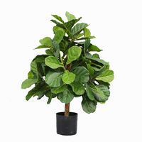 Ficus Lyrata Artificiel sur Mesure OEM, Arbre à Feuilles de Ficus Multiples Troncs, Décoration Commerciale Intérieure/Extérieure pour Aménagement Paysager