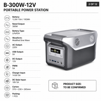 Station d'alimentation portable à batterie solaire 300W MPPT à onde sinusoïdale pure pour la maison, la secours d'urgence, UE, États-Unis, Australie